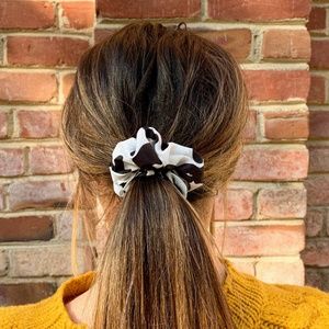 Animal Print Black and White Hair Scrunchie